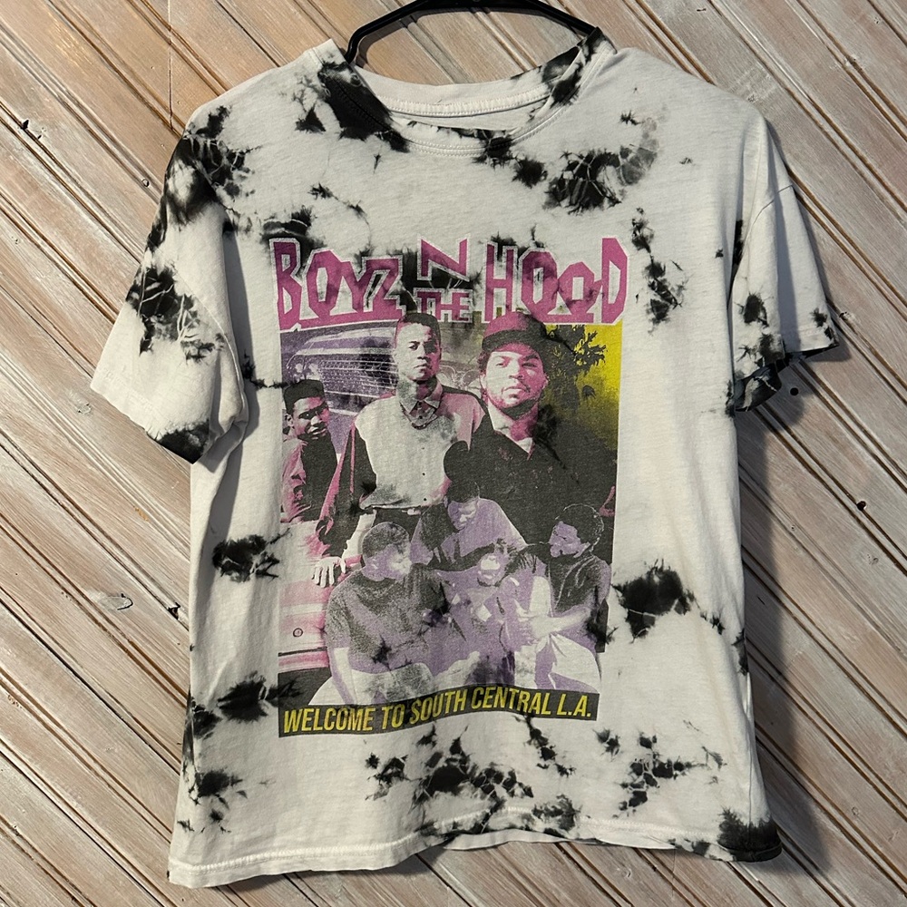 Boyz N The Hood Philcos White & Black Tie-Dye T-Shirt Cotton Movie Classic